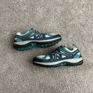 Salomon Blue and Teal Hiking Shoes